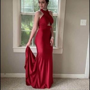 Deep red formal dress